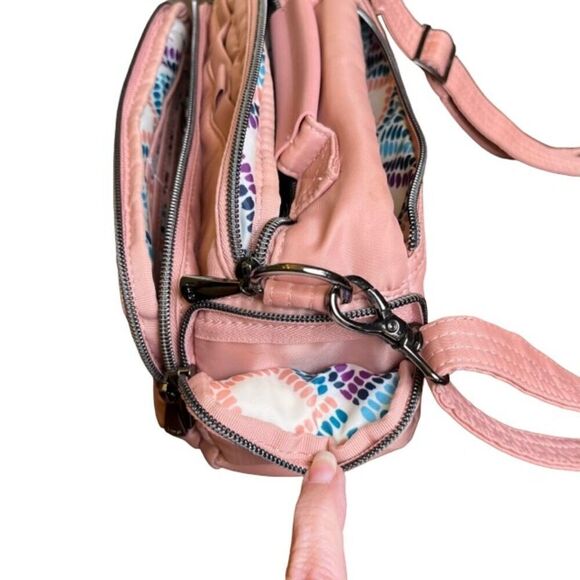 Lug Trolley CB Bag in Blush. (pink) Adjustable Crossbody strap and handle - Picture 12 of 15